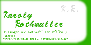 karoly rothmuller business card